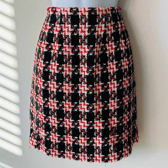 Beautiful Vintage Plaid 2 Pc Double Breasted Tweed Skirt Suit Size 2 - Picture 12 of 13